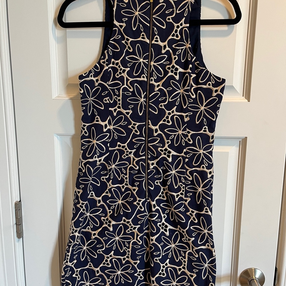 Lilly Pulitzer Navy and Cream Floral Mini Dress